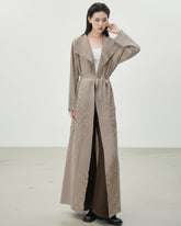 Luxury Travel Pleated Plissé Maxi Coat